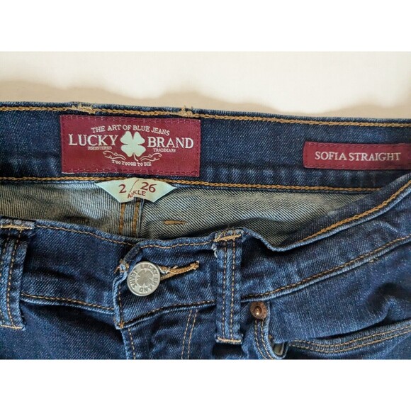 Lucky Brand Sofia Straight Jeans Women's Blue Stretch Denim Size 2/26 - Picture 3 of 7